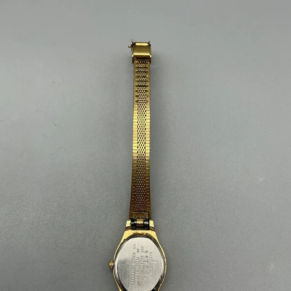 Vintage Citizen Quartz Womens Watch 17mm Gold Tone 5930-S25350 New Battery 7